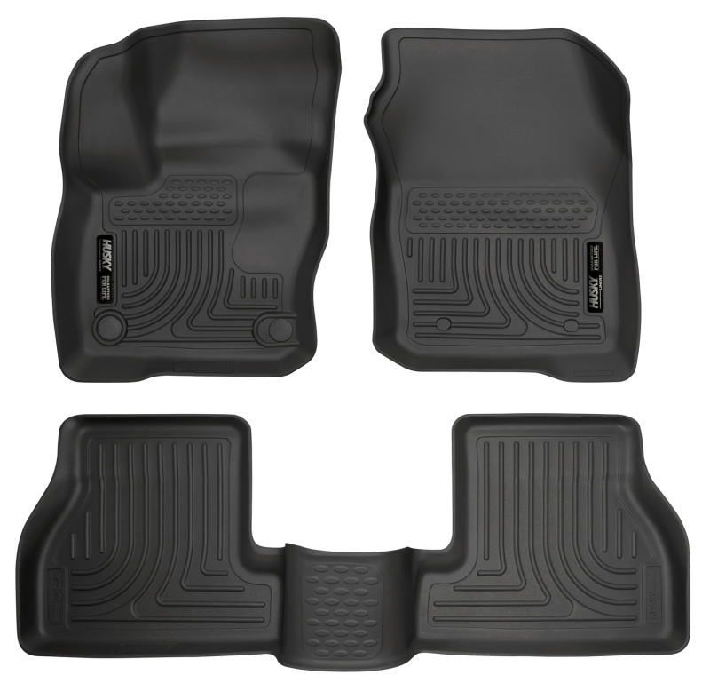 Ford Focus RS Floor Liners - Front + Rear - Husky Liners - WeatherBeater - Black - 2016 Ford Focus RS Floor Liners - Front + Rear - Husky Liners - WeatherBeater - Black - 2016